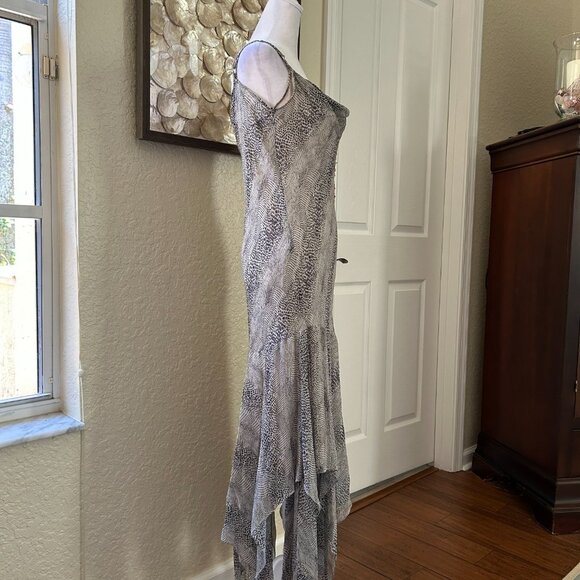 Vintage Lapis Silk Animal Print & Sequin Maxi Dress - Picture 7 of 9